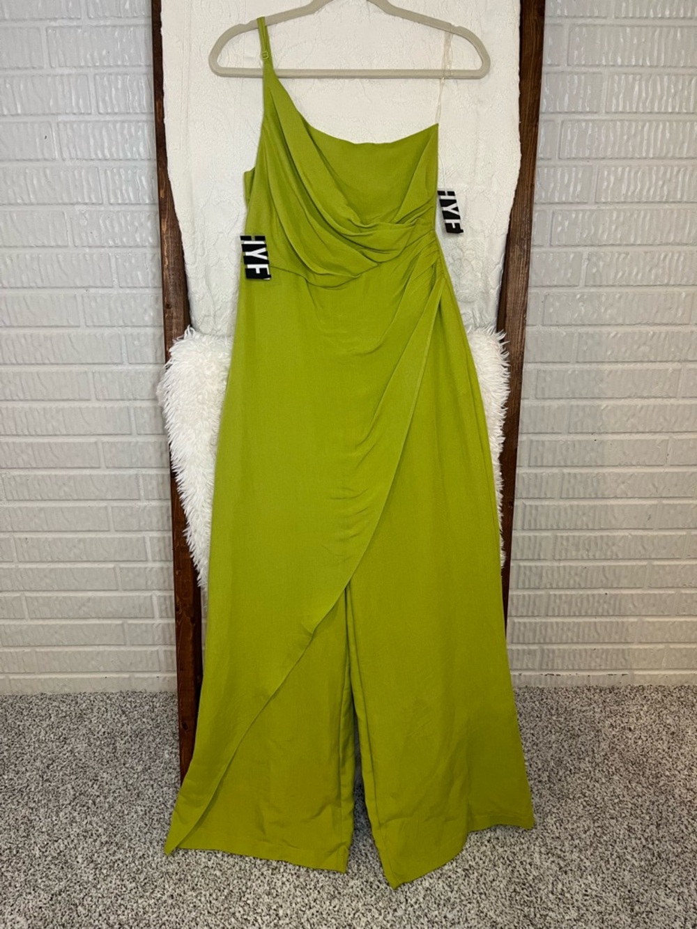 HYFVE Lime Green One-Shoulder Wide Leg NWT Jumpsuit - Women’s Small